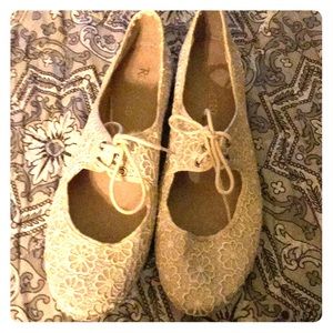 Restricted Cream Ballet Flats